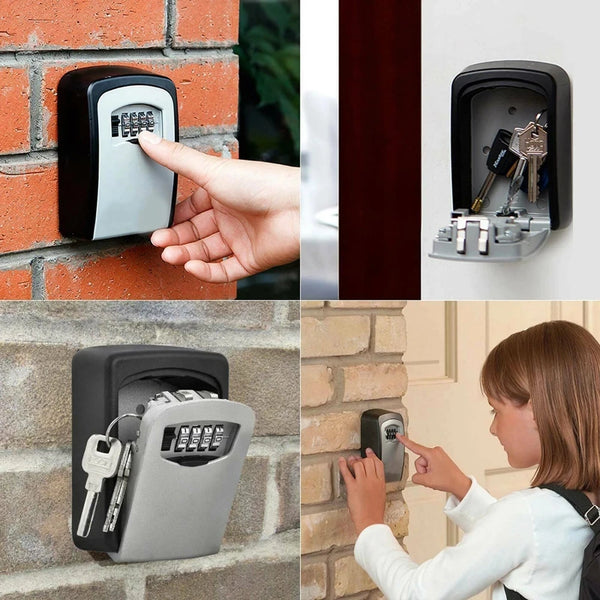 4 Digit Code Box Outdoor Password Key Box Extended Key Storage Waterproof Key